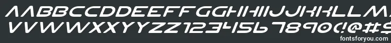 フォントPlanetNsExpandedItalic – 黒い背景に白い文字