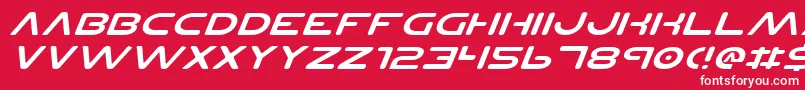 フォントPlanetNsExpandedItalic – 赤い背景に白い文字