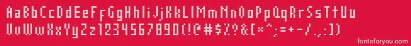 AuxDotbitcCompressed Font – Pink Fonts on Red Background