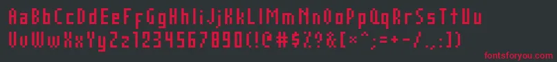 AuxDotbitcCompressed Font – Red Fonts on Black Background