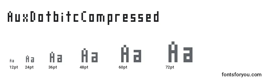 Размеры шрифта AuxDotbitcCompressed