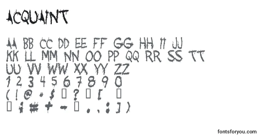 Acquaint-fontti – aakkoset, numerot, erikoismerkit