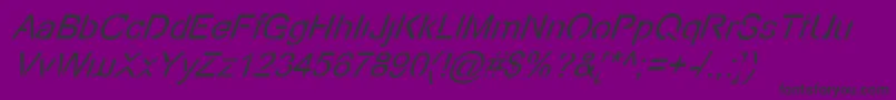 EcoFilesItalic-fontti – mustat fontit violetilla taustalla