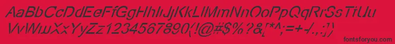 EcoFilesItalic Font – Black Fonts on Red Background