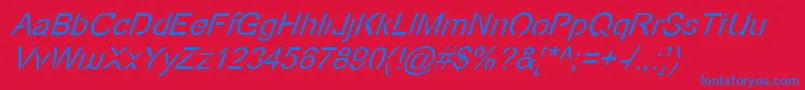 EcoFilesItalic Font – Blue Fonts on Red Background