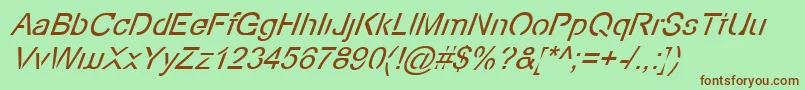 EcoFilesItalic Font – Brown Fonts on Green Background