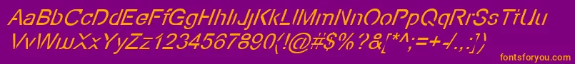 EcoFilesItalic Font – Orange Fonts on Purple Background