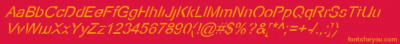 EcoFilesItalic Font – Orange Fonts on Red Background