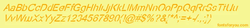 EcoFilesItalic Font – Orange Fonts on Yellow Background
