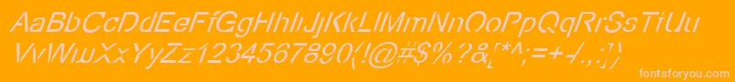 EcoFilesItalic-Schriftart – Rosa Schriften auf orangefarbenem Hintergrund