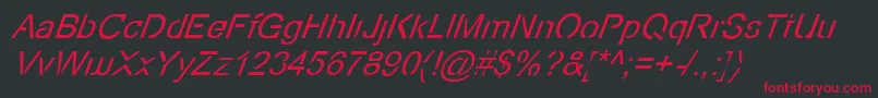 EcoFilesItalic Font – Red Fonts on Black Background