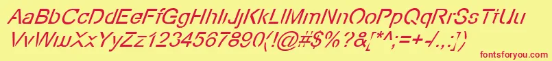 EcoFilesItalic Font – Red Fonts on Yellow Background