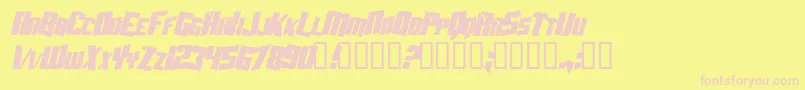 AftershockDebrisCondensedItalic Font – Pink Fonts on Yellow Background