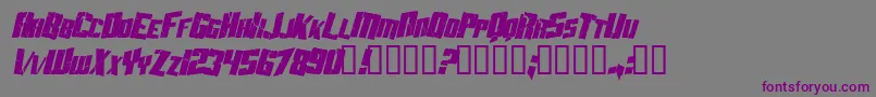 AftershockDebrisCondensedItalic Font – Purple Fonts on Gray Background