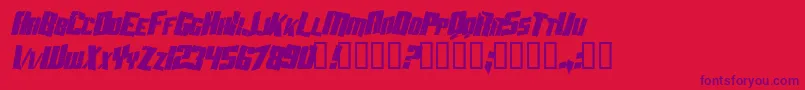 AftershockDebrisCondensedItalic Font – Purple Fonts on Red Background
