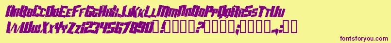 AftershockDebrisCondensedItalic Font – Purple Fonts on Yellow Background