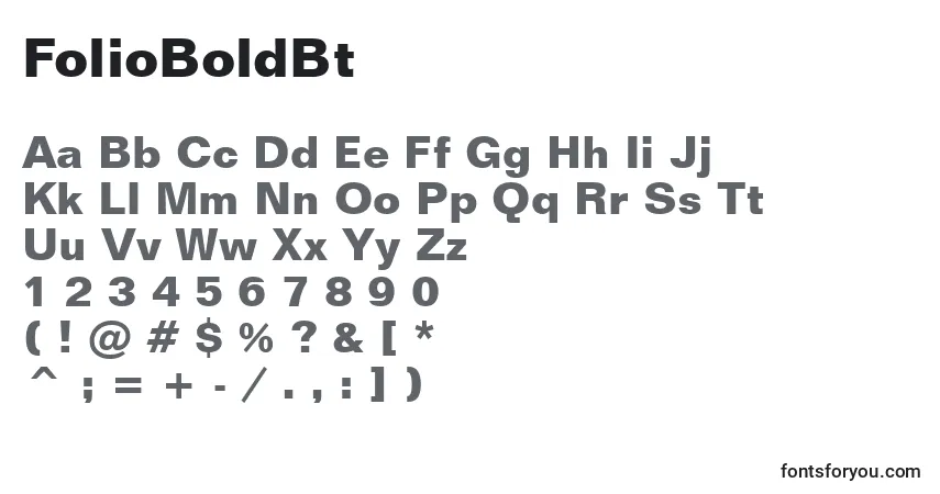 Шрифт FolioBoldBt – алфавит, цифры, специальные символы