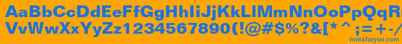 FolioBoldBt Font – Blue Fonts on Orange Background