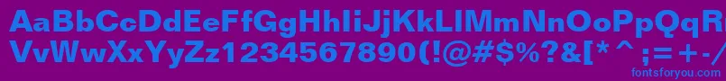 FolioBoldBt Font – Blue Fonts on Purple Background