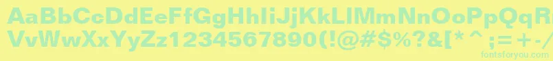 FolioBoldBt Font – Green Fonts on Yellow Background