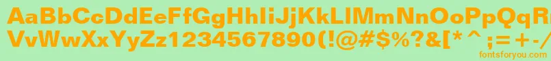 FolioBoldBt Font – Orange Fonts on Green Background