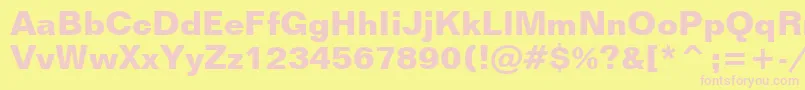 FolioBoldBt Font – Pink Fonts on Yellow Background