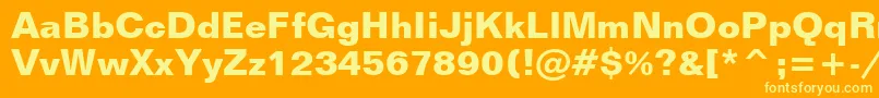 FolioBoldBt Font – Yellow Fonts on Orange Background