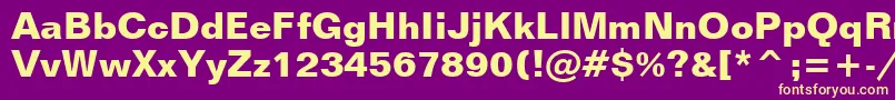 FolioBoldBt Font – Yellow Fonts on Purple Background