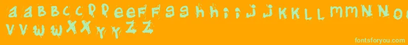 Helifont Font – Green Fonts on Orange Background