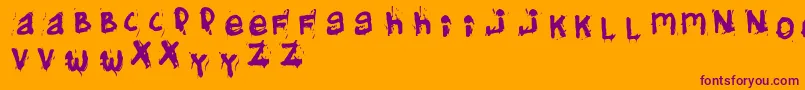 Helifont-fontti – violetit fontit oranssilla taustalla