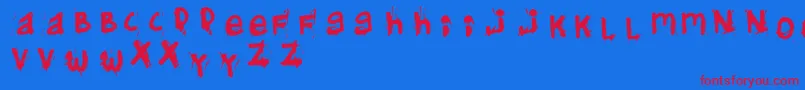 Helifont Font – Red Fonts on Blue Background