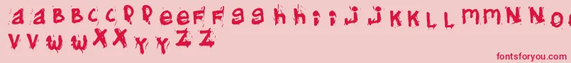 フォントHelifont – ピンクの背景に赤い文字