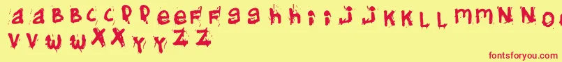 Helifont Font – Red Fonts on Yellow Background