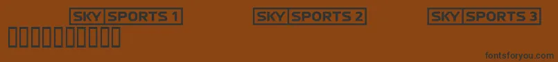 Skyfontsport-Schriftart – Schwarze Schriften auf braunem Hintergrund