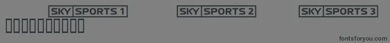 Skyfontsport-Schriftart – Schwarze Schriften auf grauem Hintergrund