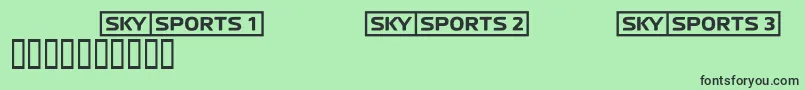 Skyfontsport Font – Black Fonts on Green Background