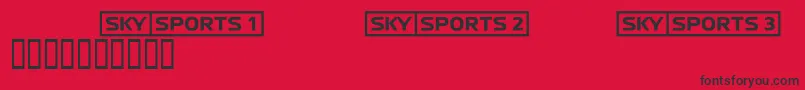 Skyfontsport Font – Black Fonts on Red Background