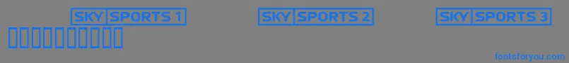 Skyfontsport-Schriftart – Blaue Schriften auf grauem Hintergrund