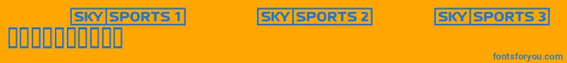 Skyfontsport Font – Blue Fonts on Orange Background