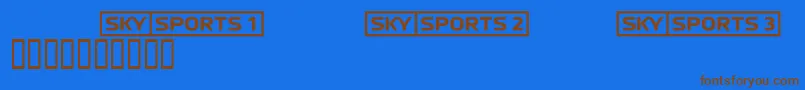 Skyfontsport Font – Brown Fonts on Blue Background