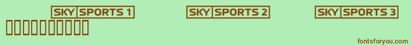 フォントSkyfontsport – 緑の背景に茶色のフォント