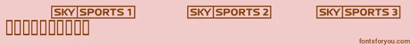 Fonte Skyfontsport – fontes marrons em um fundo rosa