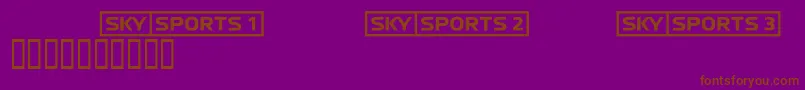 Skyfontsport-fontti – ruskeat fontit violetilla taustalla