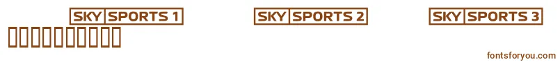 フォントSkyfontsport – 白い背景に茶色のフォント