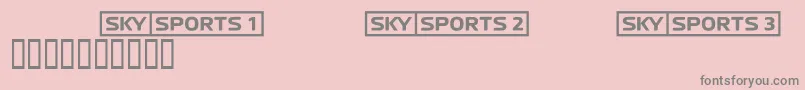 フォントSkyfontsport – ピンクの背景に灰色の文字