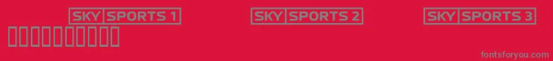 Fonte Skyfontsport – fontes cinzas em um fundo vermelho