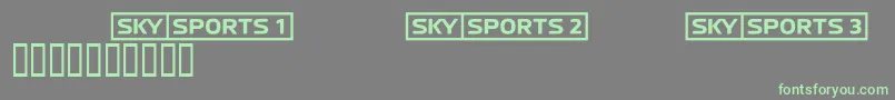 Fonte Skyfontsport – fontes verdes em um fundo cinza