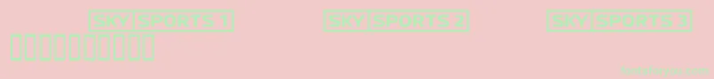 Skyfontsport-Schriftart – Grüne Schriften auf rosa Hintergrund