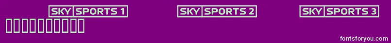Skyfontsport-fontti – vihreät fontit violetilla taustalla