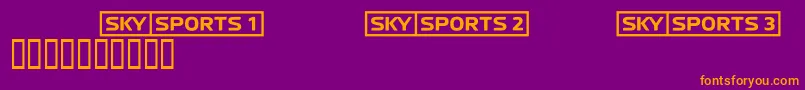 Skyfontsport Font – Orange Fonts on Purple Background
